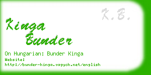 kinga bunder business card